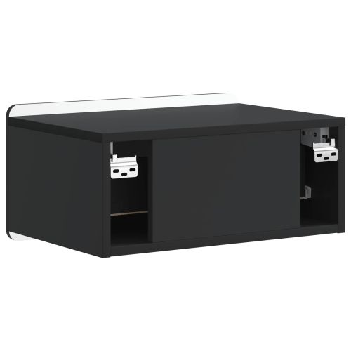 Спален шкаф с монтаж на стена 2 pcs Черно 49 x 34,5 x 24 см