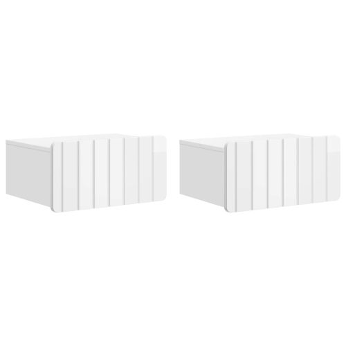Спален шкаф с монтаж на стена 2 pcs Бял гланц 49 x 34,5 x 24 см