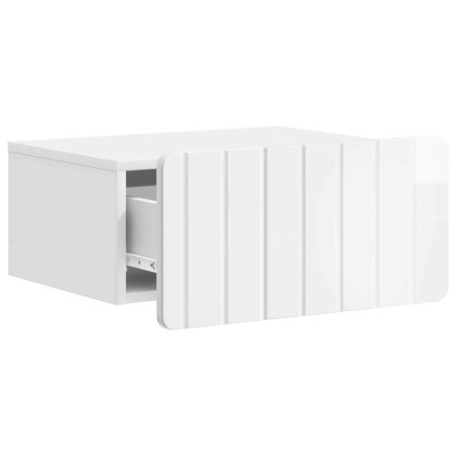 Спален шкаф с монтаж на стена 2 pcs Бял гланц 49 x 34,5 x 24 см