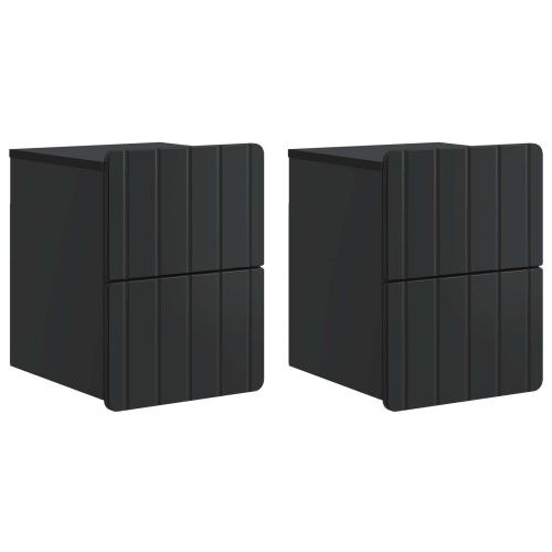 Спален шкаф с монтаж на стена 2 pcs Черно 33 x 34,5 x 43 см