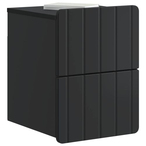 Спален шкаф с монтаж на стена 2 pcs Черно 33 x 34,5 x 43 см