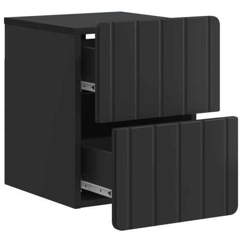 Спален шкаф с монтаж на стена 2 pcs Черно 33 x 34,5 x 43 см