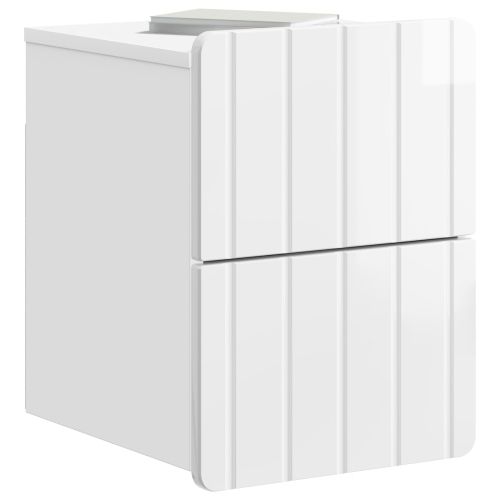 Спален шкаф с монтаж на стена 2 pcs Бял гланц 33 x 34,5 x 43 см