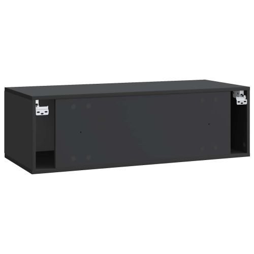 Стенно монтиран ТВ шкаф Черно 98 x 41 x 30 см