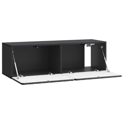 Стенно монтиран ТВ шкаф Черно 98 x 31 x 30 см