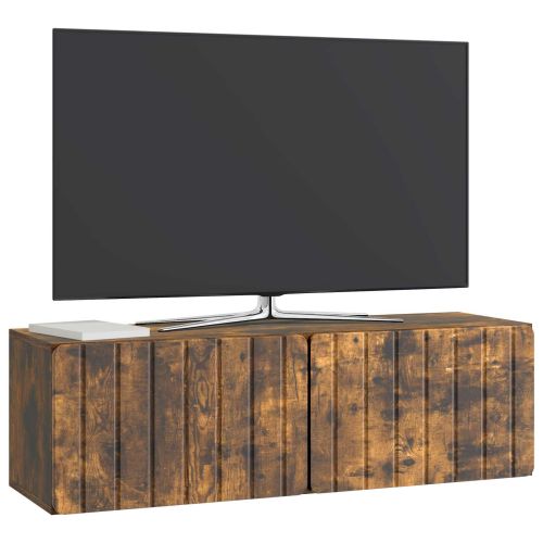 Стенно монтиран ТВ шкаф Опушен дъб 98 x 31 x 30 см
