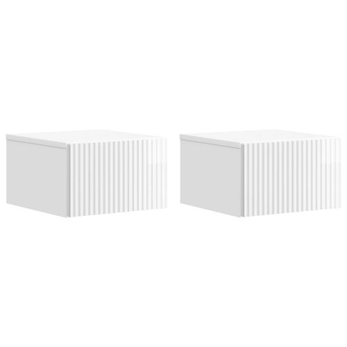 Спален шкаф с монтаж на стена 2 pcs Бял гланц 33 x 34,5 x 20 см
