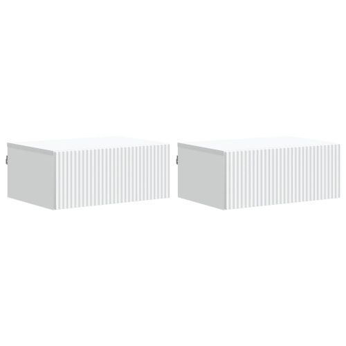Спален шкаф с монтаж на стена 2 pcs Бяло 49 x 34,5 x 20 см