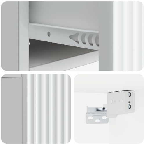 Спален шкаф с монтаж на стена 2 pcs Бяло 49 x 34,5 x 20 см