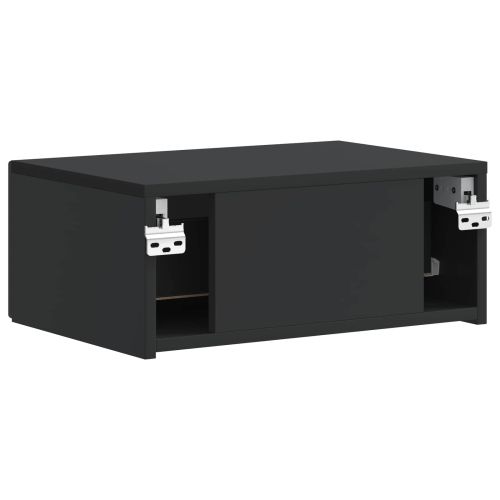 Спален шкаф с монтаж на стена 2 pcs Черно 49 x 34,5 x 20 см