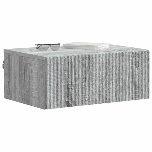 Спален шкаф с монтаж на стена с чекмедже 2 pcs Сива сонома