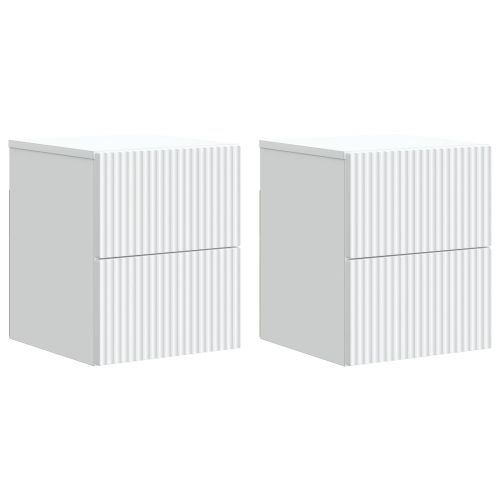 Спален шкаф с монтаж на стена 2 pcs Бяло 33 x 34,5 x 40 см