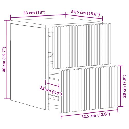 Спален шкаф с монтаж на стена Бетонно сиво 33 x 34,5 x 40 см