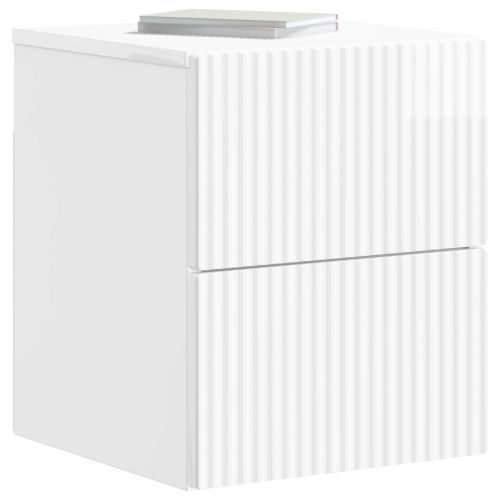 Спален шкаф с монтаж на стена 2 pcs Бял гланц 33 x 34,5 x 40 см