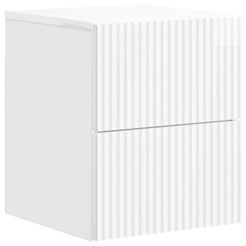 Спален шкаф с монтаж на стена 2 pcs Бял гланц 33 x 34,5 x 40 см
