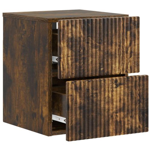 Спален шкаф с монтаж на стена Опушен дъб 33 x 34,5 x 40 см