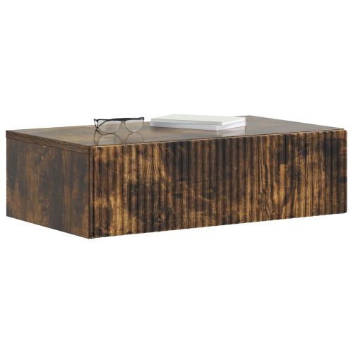 Стенен страничен масичка Опушен дъб 59 x 34,5 x 17 см