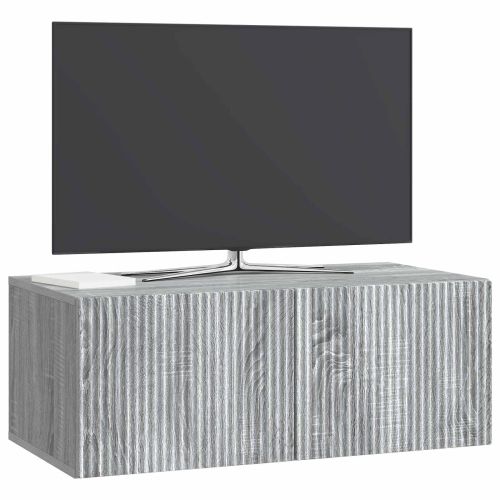 Стенно монтиран ТВ шкаф Сива сонома 78,5 x 41 x 30 см