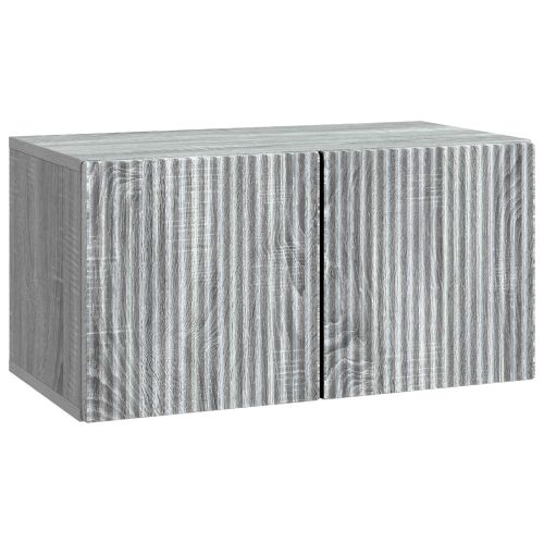 Стенно монтиран ТВ шкаф Сива сонома 59,5 x 31 x 30 см