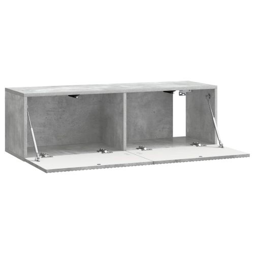 Стенно монтиран ТВ шкаф Бетонно сиво 98 x 31 x 30 см