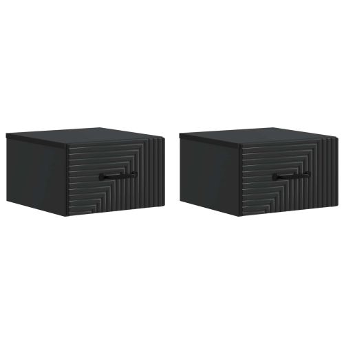 Спален шкаф с монтаж на стена 2 pcs Черно 34,5 x 33 x 20 см