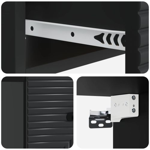 Спален шкаф с монтаж на стена 2 pcs Черно 34,5 x 33 x 20 см
