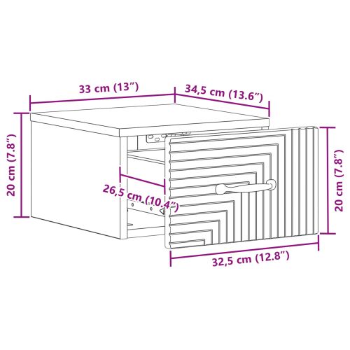 Спален шкаф с монтаж на стена 2 pcs Черно 34,5 x 33 x 20 см
