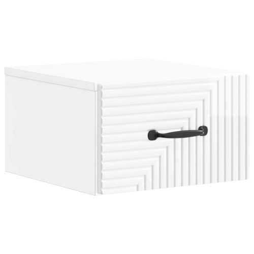 Спален шкаф с монтаж на стена Бял гланц 34,5 x 33 x 20 см