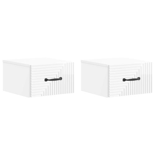 Спален шкаф с монтаж на стена 2 pcs Бял гланц 34,5 x 33 x 20 см