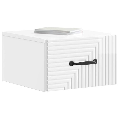 Спален шкаф с монтаж на стена 2 pcs Бял гланц 34,5 x 33 x 20 см