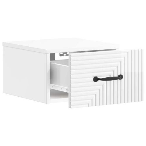 Спален шкаф с монтаж на стена 2 pcs Бял гланц 34,5 x 33 x 20 см