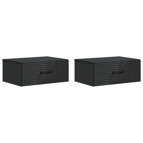 Спален шкаф с монтаж на стена 2 pcs Черно 49 x 34,5 x 20 см
