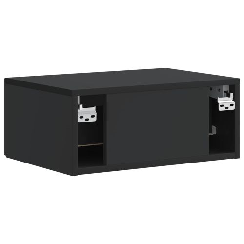 Спален шкаф с монтаж на стена 2 pcs Черно 49 x 34,5 x 20 см