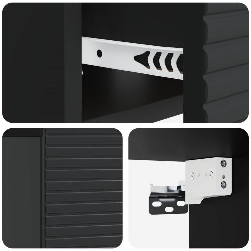 Спален шкаф с монтаж на стена 2 pcs Черно 49 x 34,5 x 20 см