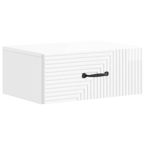Спален шкаф с монтаж на стена 2 pcs Бял гланц 49 x 34,5 x 20 см