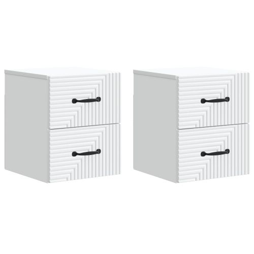 Спален шкаф с монтаж на стена 2 pcs Бяло 34,5 x 33 x 40 см