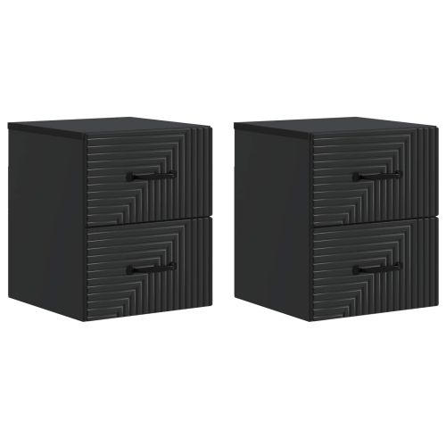 Спален шкаф с монтаж на стена 2 pcs Черно 34,5 x 33 x 40 см