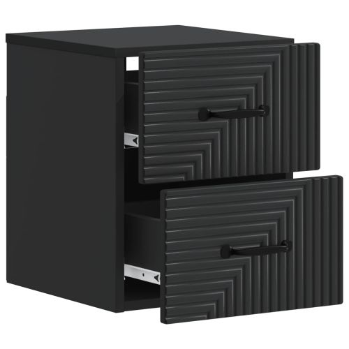 Спален шкаф с монтаж на стена 2 pcs Черно 34,5 x 33 x 40 см