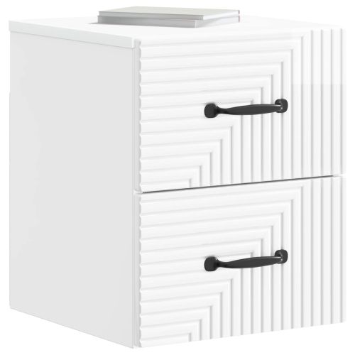 Спален шкаф с монтаж на стена 2 pcs Бял гланц 34,5 x 33 x 40 см