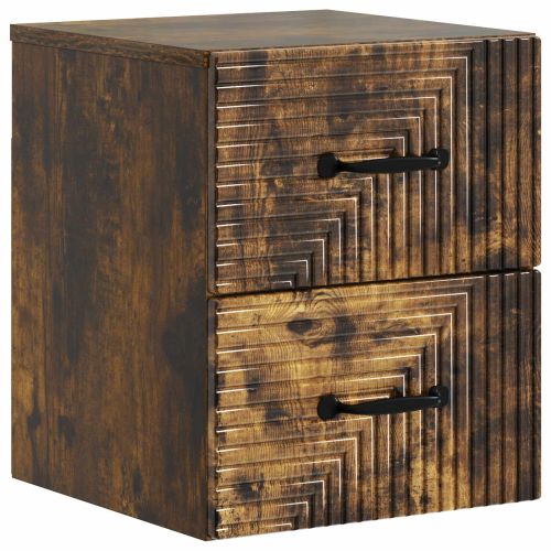 Спален шкаф с монтаж на стена Опушен дъб 34,5 x 33 x 40 см