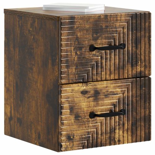 Спален шкаф с монтаж на стена Опушен дъб 34,5 x 33 x 40 см