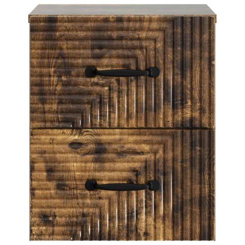 Спален шкаф с монтаж на стена Опушен дъб 34,5 x 33 x 40 см