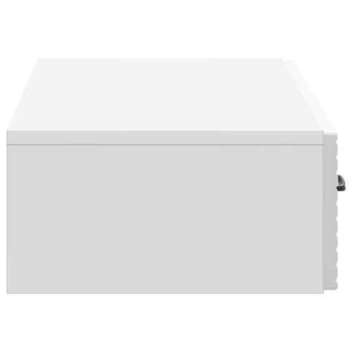 Стенен страничен масичка Бял гланц 87,5 x 34,5 x 17 см