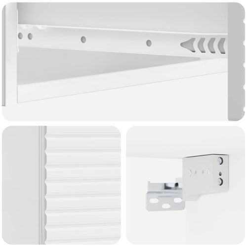 Стенен страничен масичка Бял гланц 87,5 x 34,5 x 17 см