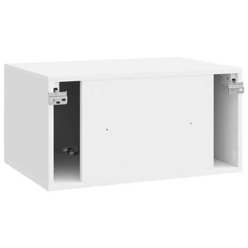 Стенно монтиран ТВ шкаф Бял гланц 59,5 x 41 x 30 см