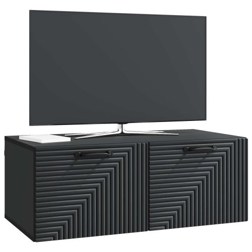 Стенно монтиран ТВ шкаф Черно 78,5 x 41 x 30 см