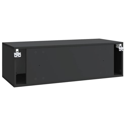 Стенно монтиран ТВ шкаф Черно 98 x 41 x 30 см