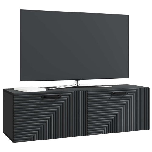 Стенно монтиран ТВ шкаф Черно 98 x 31 x 30 см