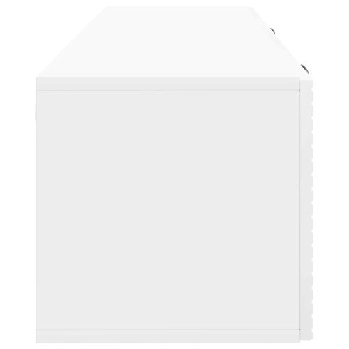 Стенно монтиран ТВ шкаф Бял гланц 98 x 31 x 30 см
