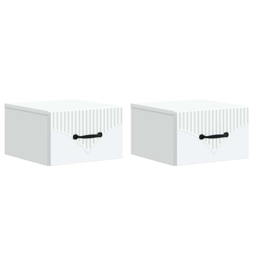 Спален шкаф с монтаж на стена 2 pcs Бяло 34,5 x 33 x 20 см